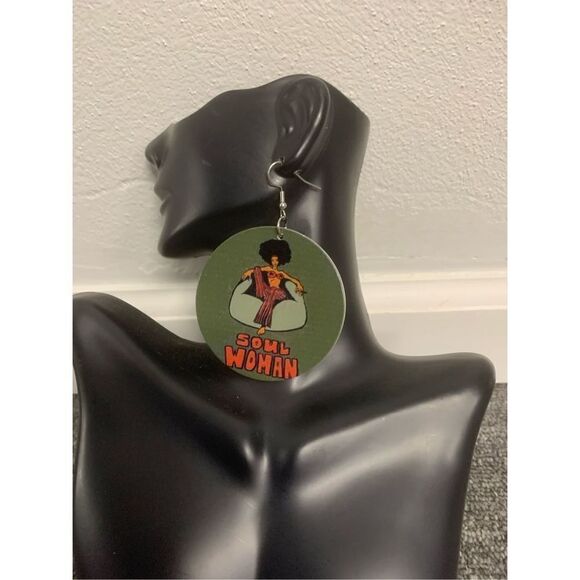 Afrocentric statement earrings  - Picture 1 of 3